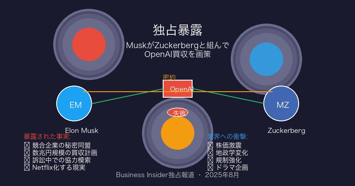 Elon MuskとMark ZuckerbergのOpenAI買収提案の暴露記事